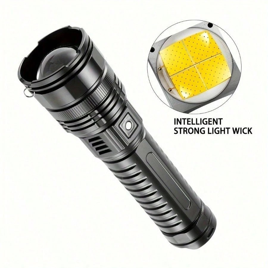 Rechargeable LED Flashlight Type-C 5000mAh IPX4 Long Range Torch