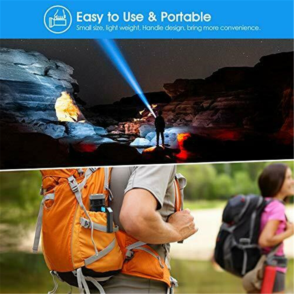 Rechargeable 990000LM LED Flashlight Tactical Police Super Bright Torch Zoomable
