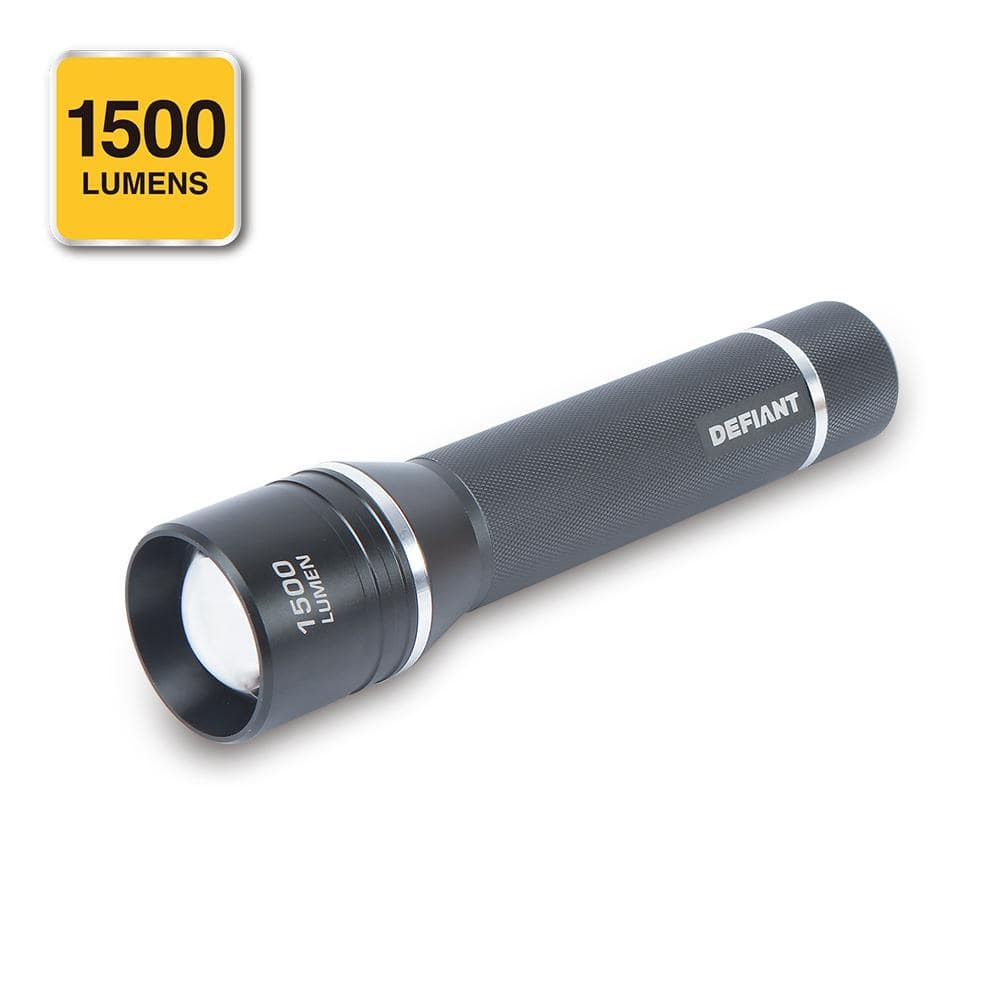 Defiant 1500 Lumens LED Slide-to-Focusing Aluminum Flashlight
