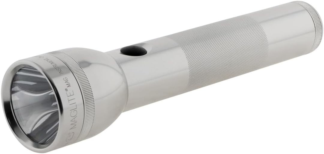High-Quality Silver D-Cell Flashlight