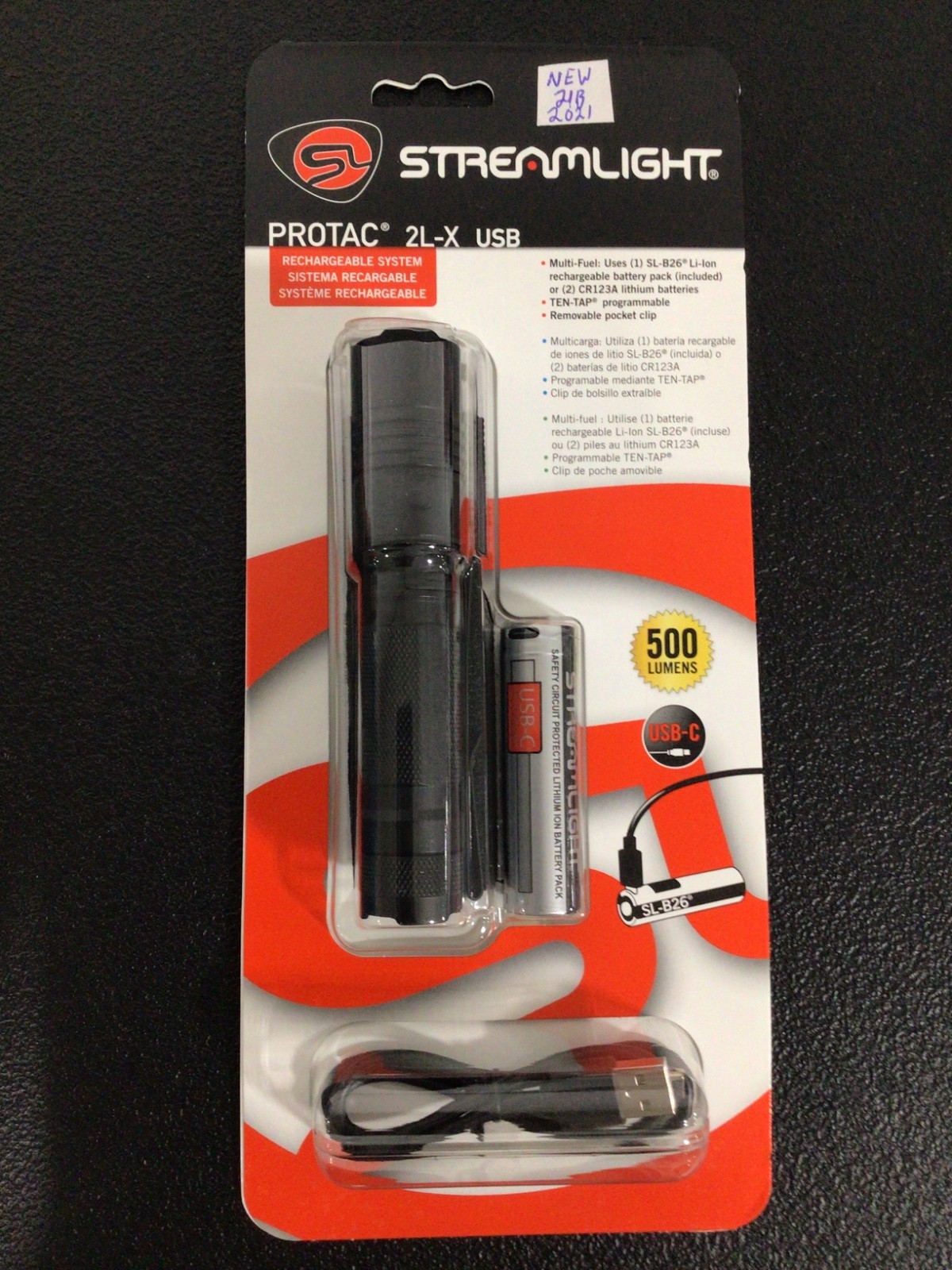 Streamlight ProTac 2L-X 500-Lumen EDC High Performance Multi-Fuel Black