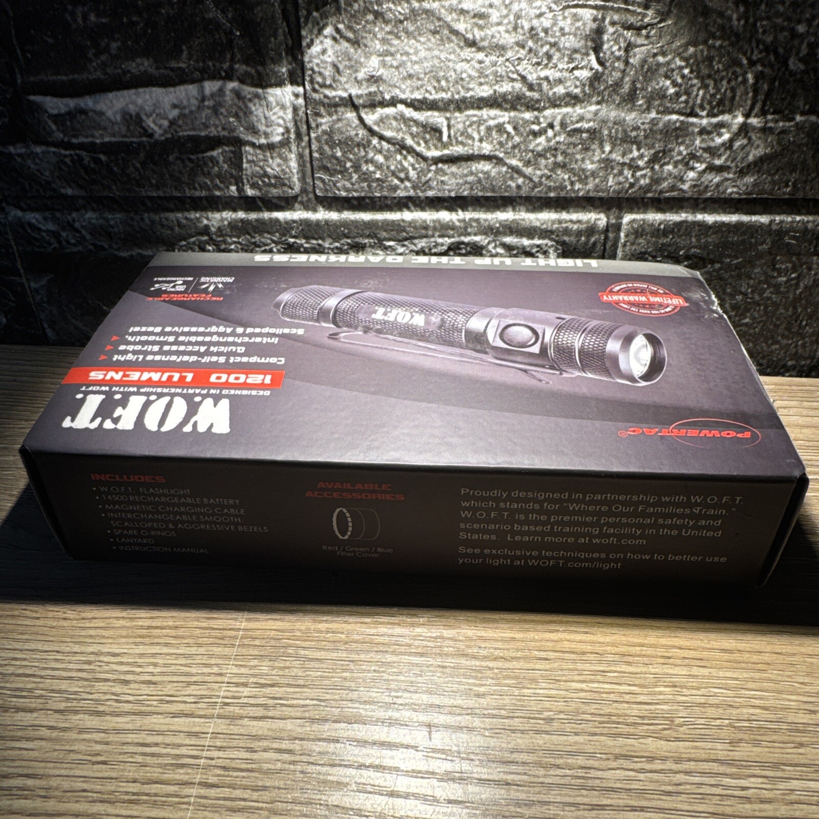 Powertac W.O.F.T. WOFT 1200 Lumens Flashlight Light Open Box