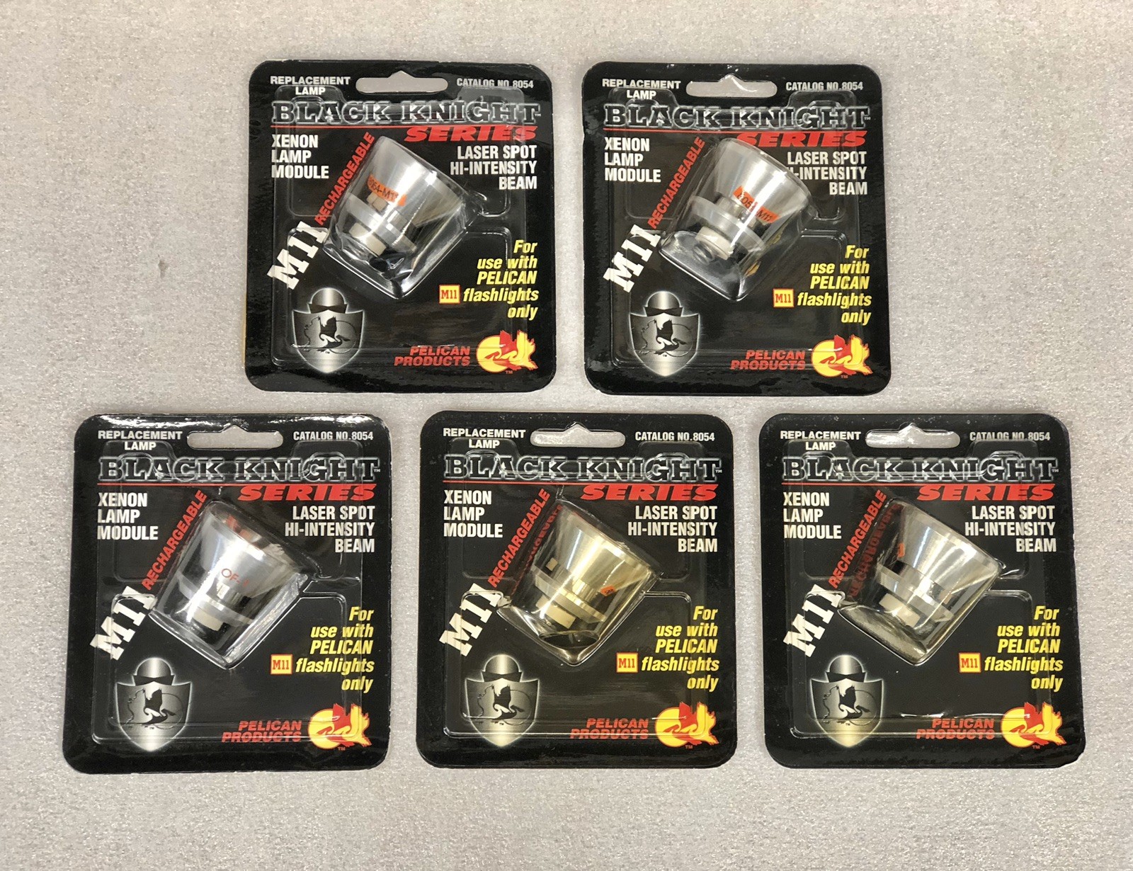 (5) Pelican Black Knight M11 Replacement Laser Spot Xenon Lamp Modules #8054 NOS