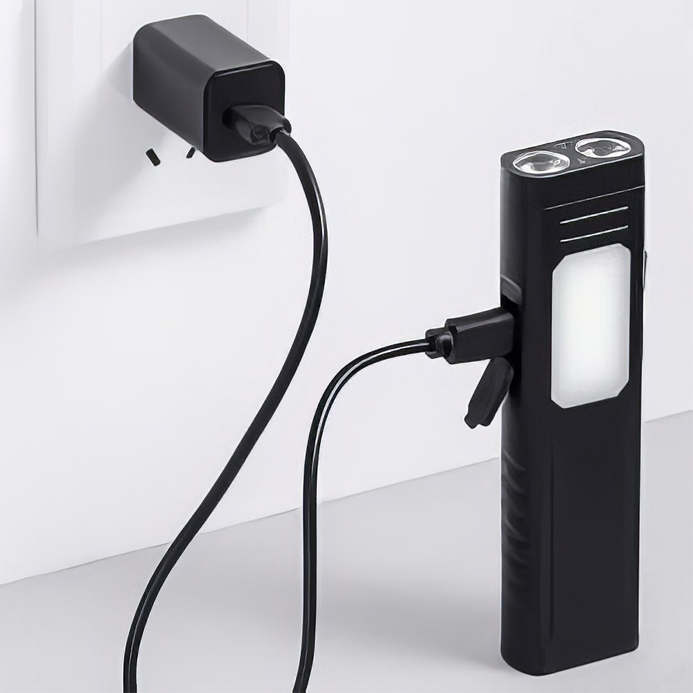 USB Rechargeable Flashlight with Magnetic 7-Mode Clip-on Handheld Flashlight USA