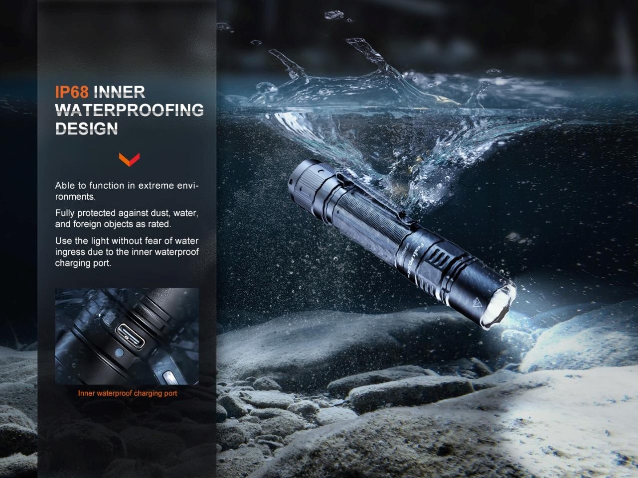 Fenix PD36R Pro 2800 Lumen USB Rechargeable LED tactical flashlight w/ holster