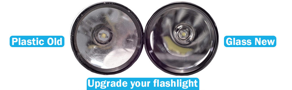 HQRP Glass Lens and 3W LED Bulb for Maglite 3-4-5-6 D/C Cell Torch Flashlights