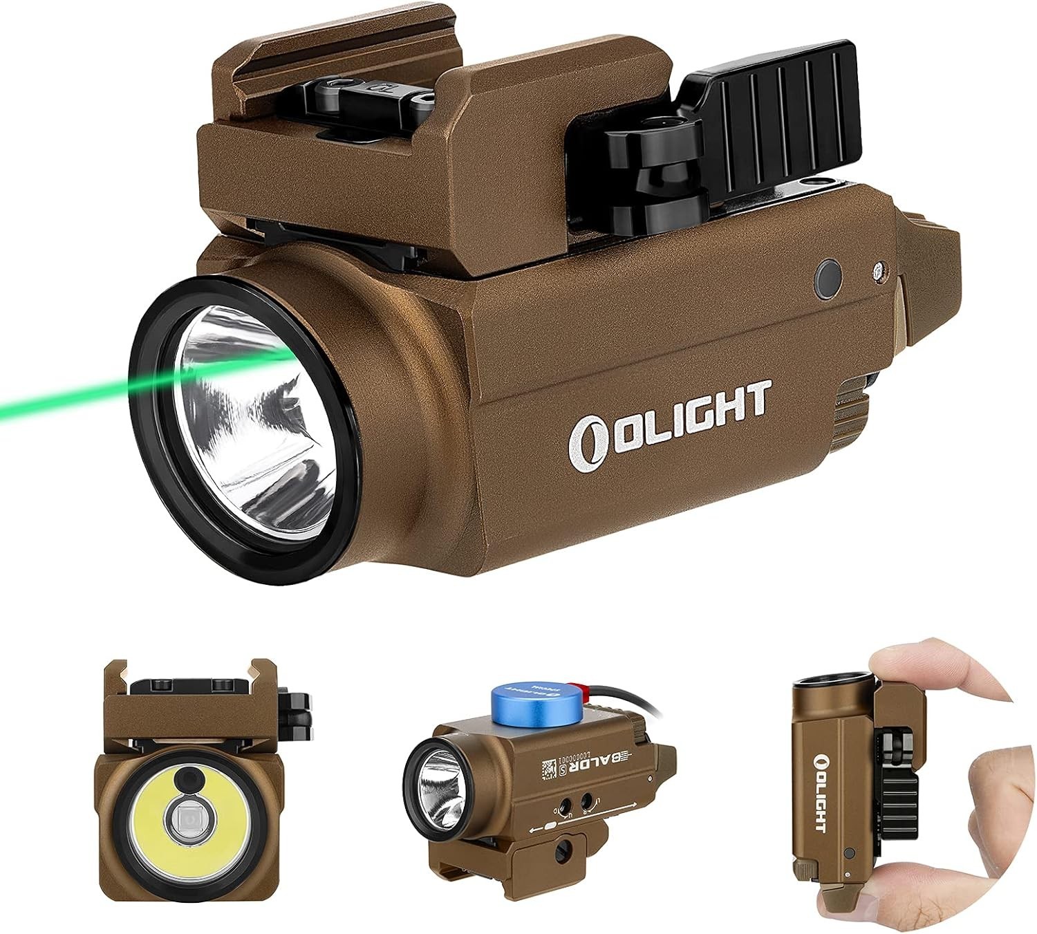 Baldr S 800 Lumens Compact Rail Mount Weaponlight W/ Green Beam & White LED