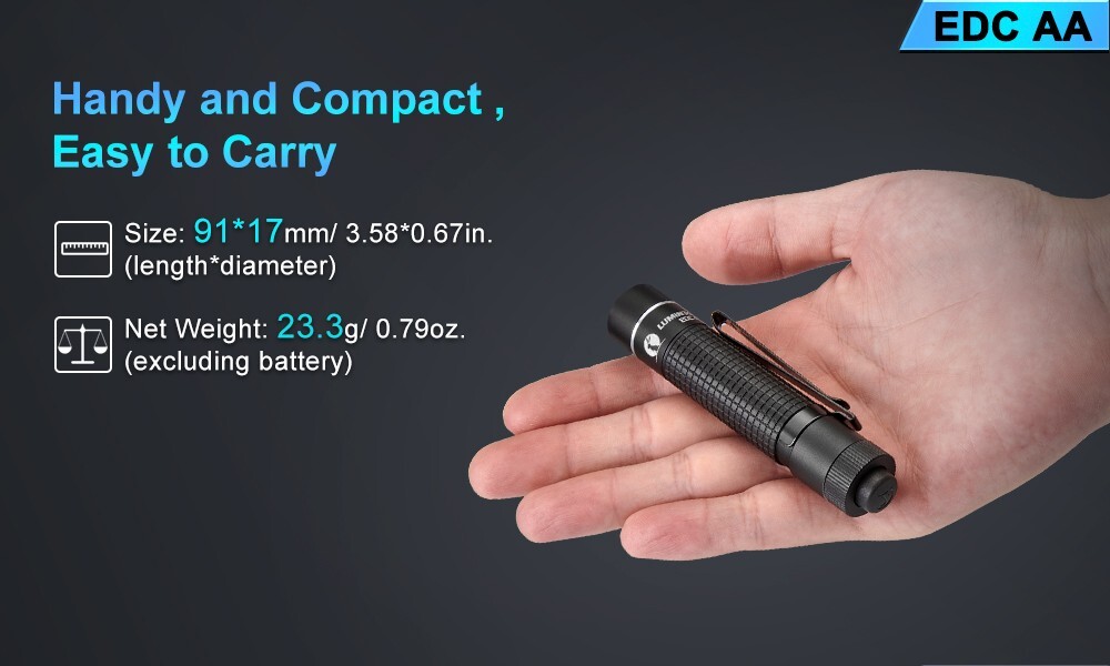 LUMINTOP EDC AA 600 Lumens Mini LED Flashlight, A 14500 Battery Included