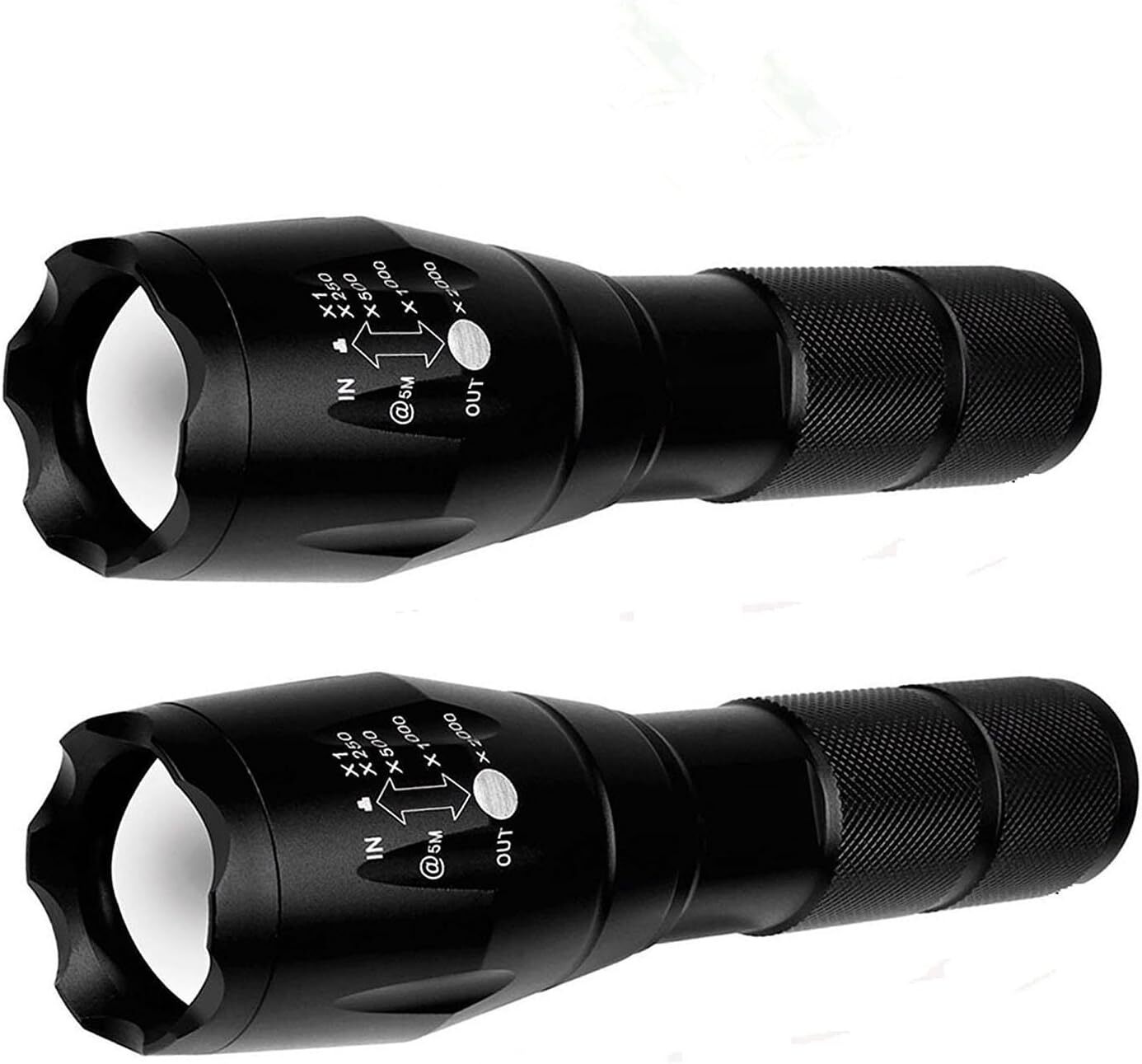 2 Pack Tactical Flashlights Torch, Military Grade 5 Modes 3000 High Lumens Led