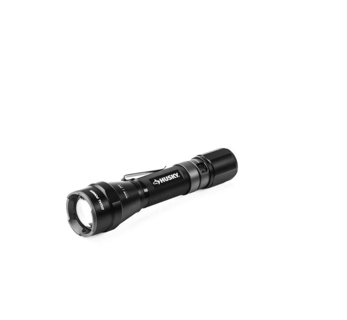 Husky 1800 Lumens Dual Power LED Rechargeable Tactical Focusing Flashlight