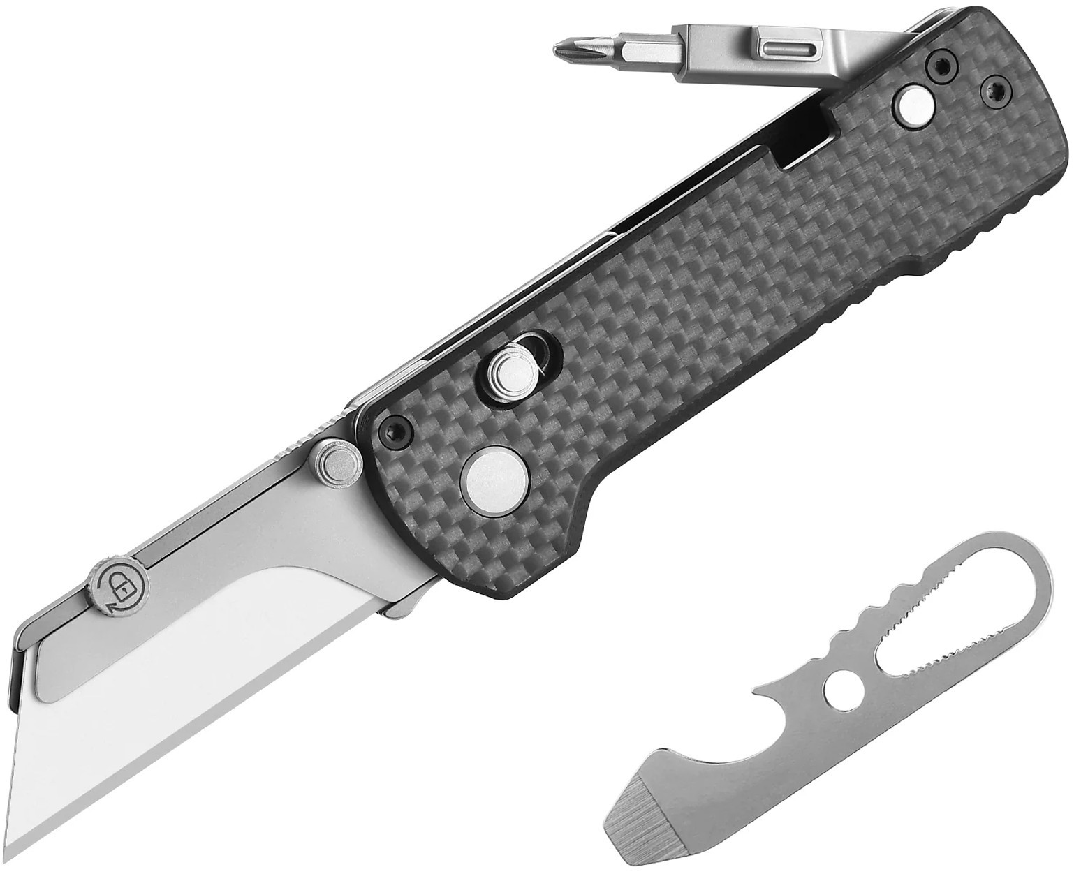 Olight Oclip Ultra Snowy Summit Clip-On Light & U1 Pro Multitool Carbon Fiber