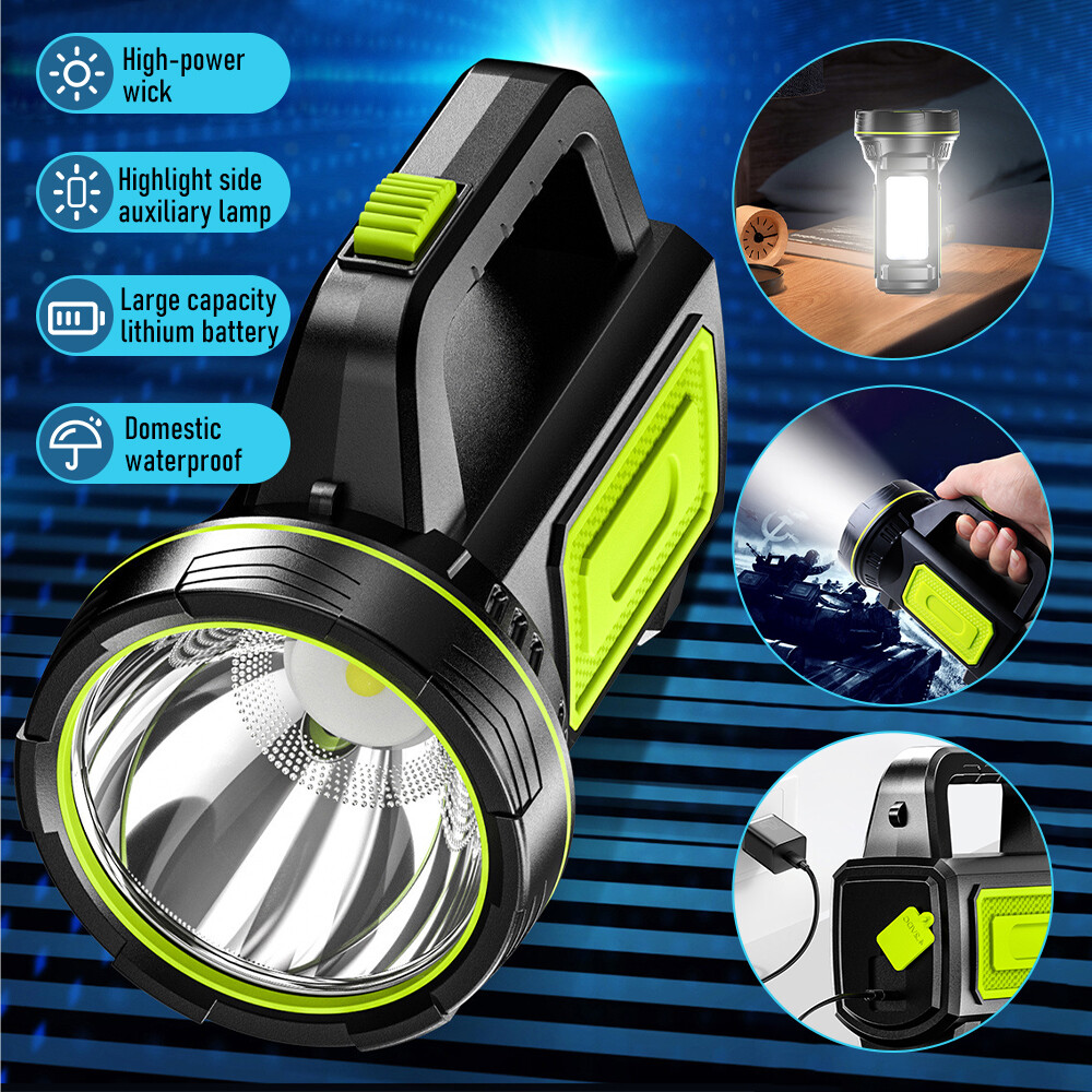 Super Bright LED Searchlight Rechargeable Spotlight Portable Handheld Flashlight