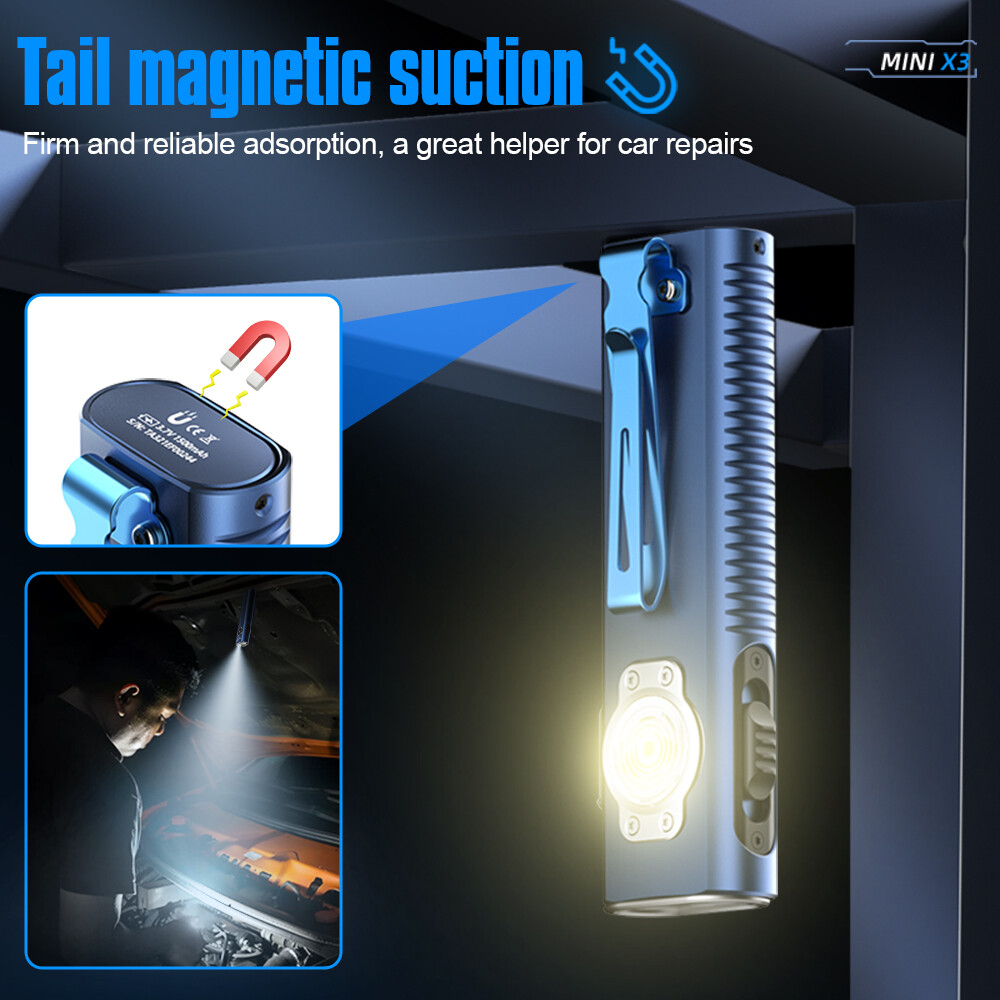 Trustfire X3 Rechargeable EDC Flashlight 1050LM Magnet Red or UV Light , Pointer