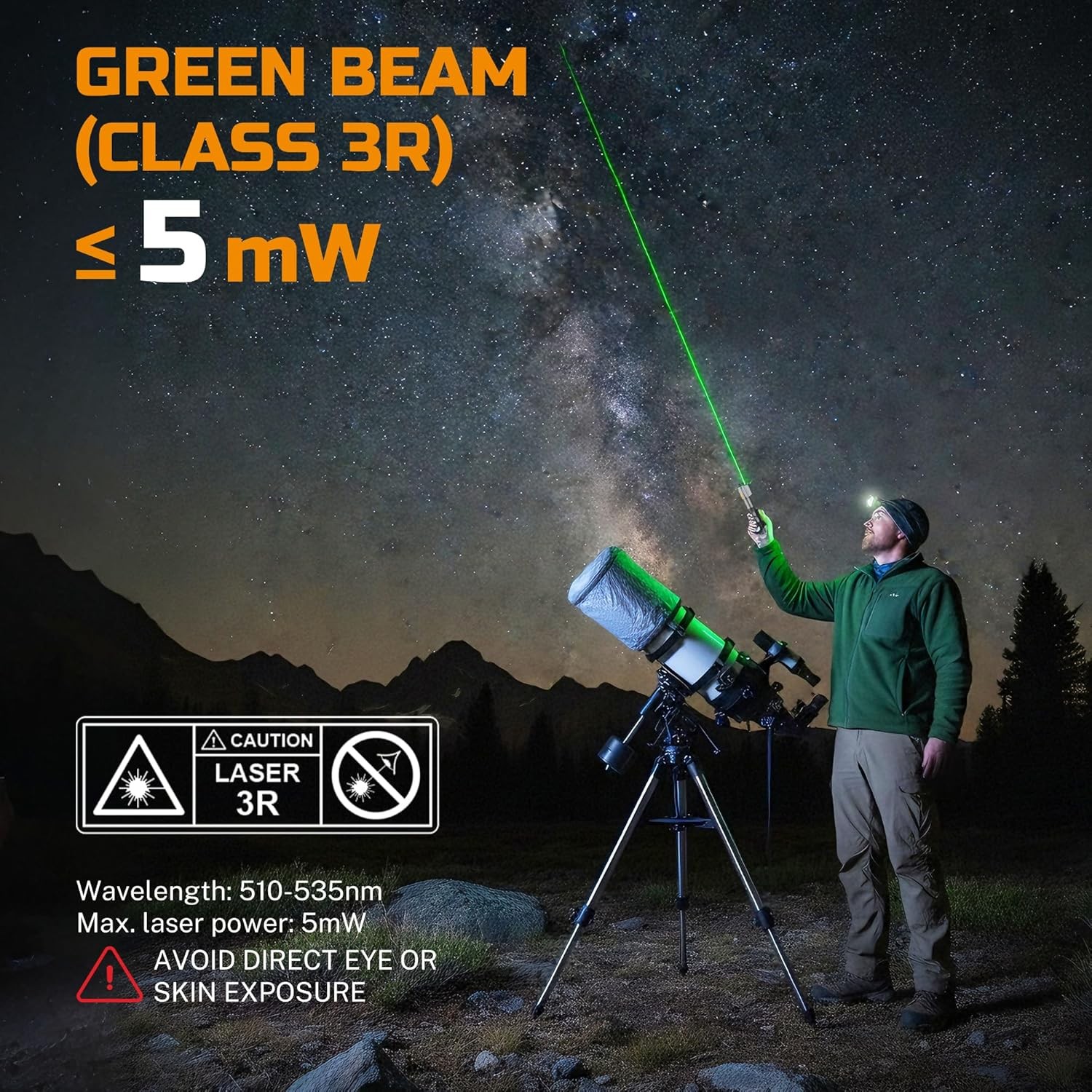WORKPRO 500LM USB-C Rechargeable LED Flashlight White Light Green Beam Worklight