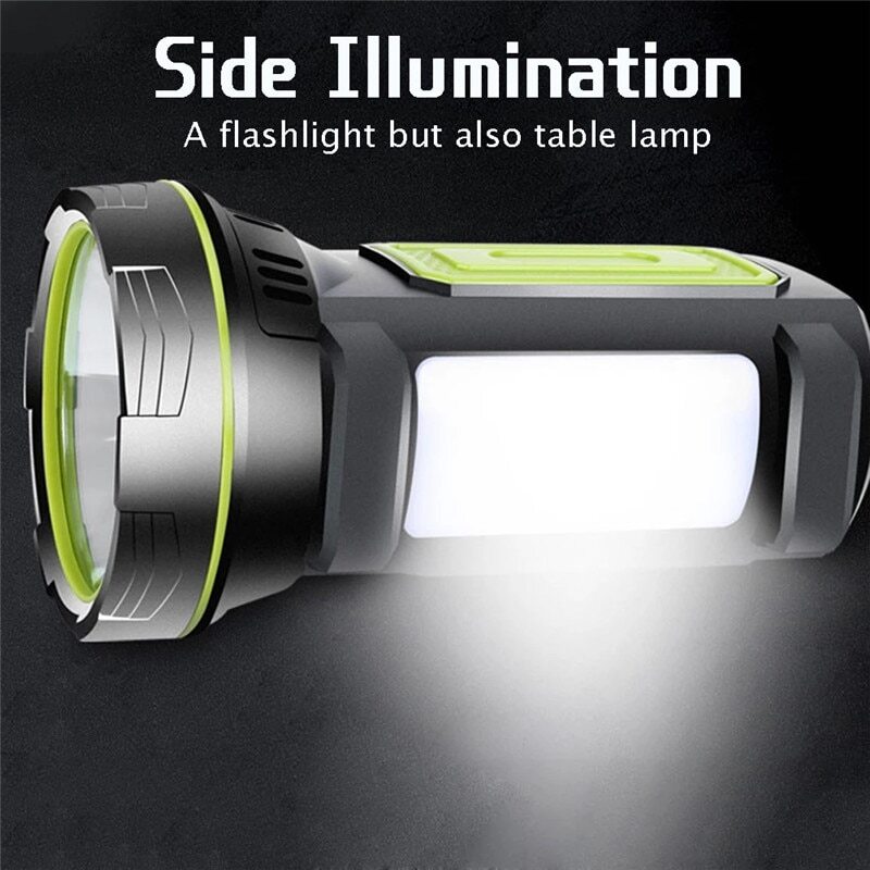 Rechargeable Flashlight Searchlight LED Handheld Emergency Fishing Camping Lamp