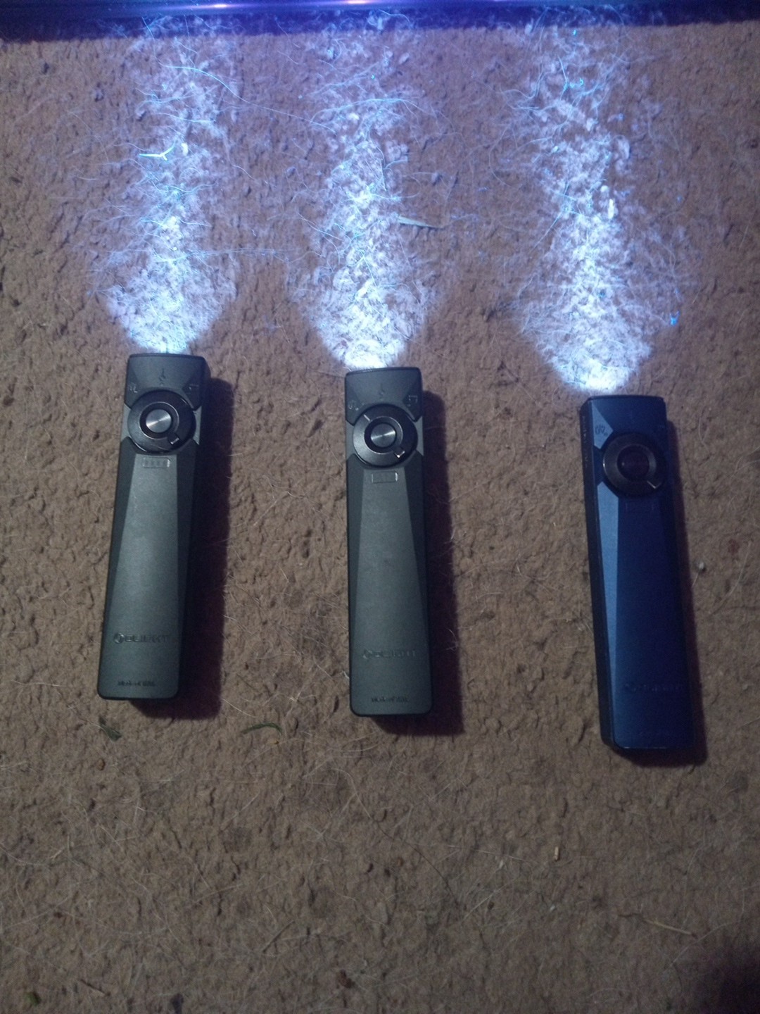 3 Count Olight Arkfeld Ultra 3 In 1 EDC Flatlights With UV, And Green Laser.