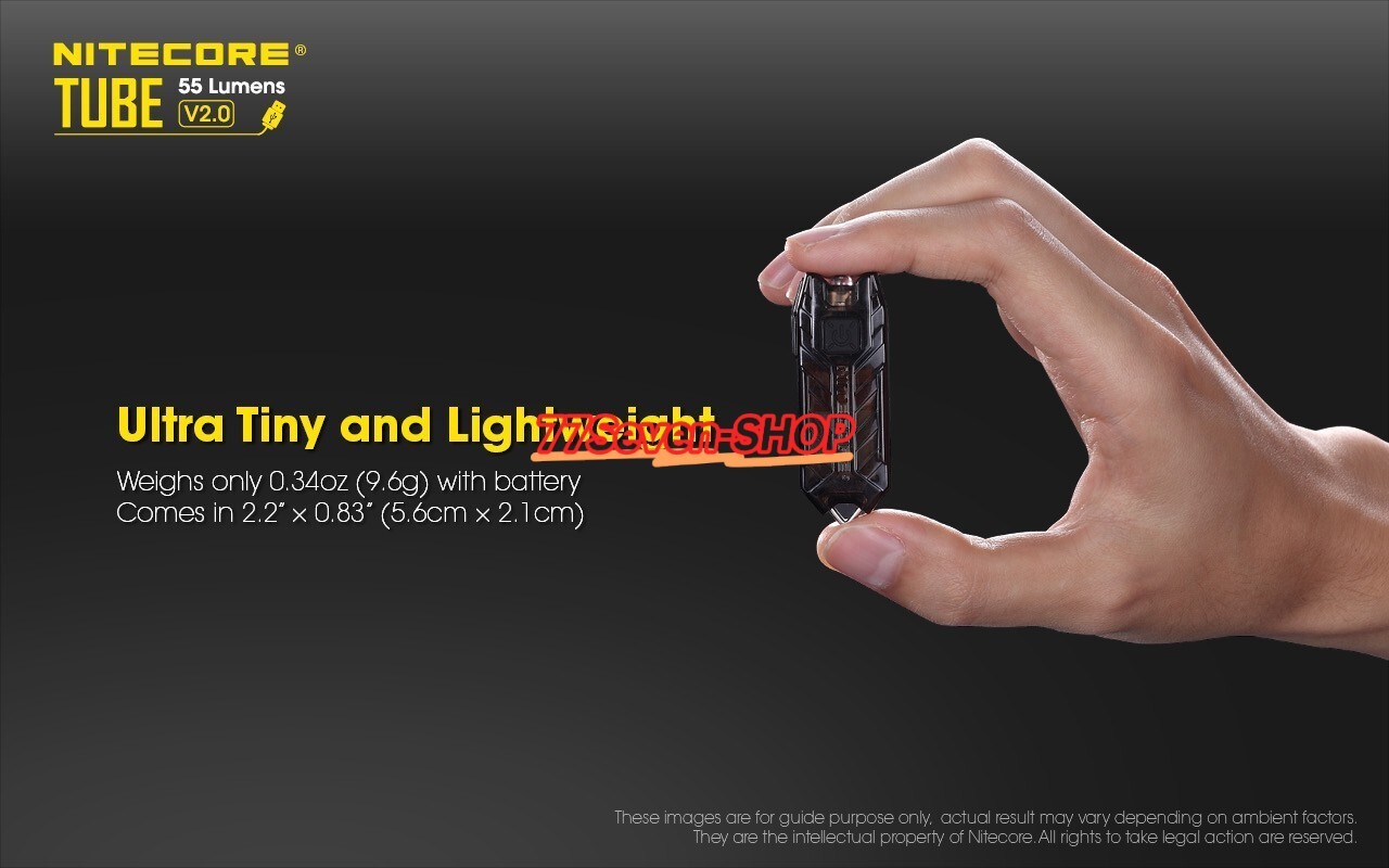 NITECORE TUBE V2.0 55 Lumen USB Rechargeable Keychain Flashlight (Transparent)
