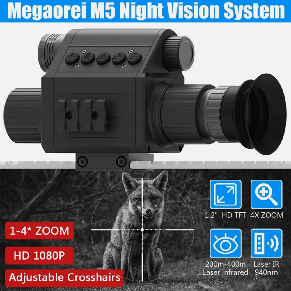 Megaorei M5 Night Vision Scope 4X 16X Hd 1080P Shockproof 200 400M Range