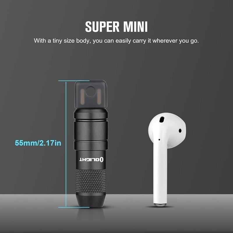 Mini LED Magnetic Light USB Rechargeable 50 Lumens Portable Aluminum Torch