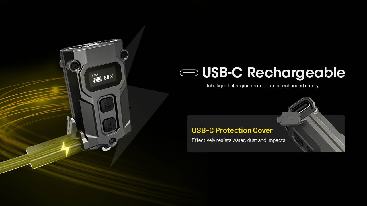 Nitecore TINI 3 600 Lumen Multi-Color Rechargeable Keychain Flashlight (Gray)