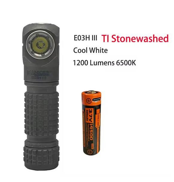 Mankerlight E03H III Titanium AA Flashlight 1200/800 Lumen LED with A Headband