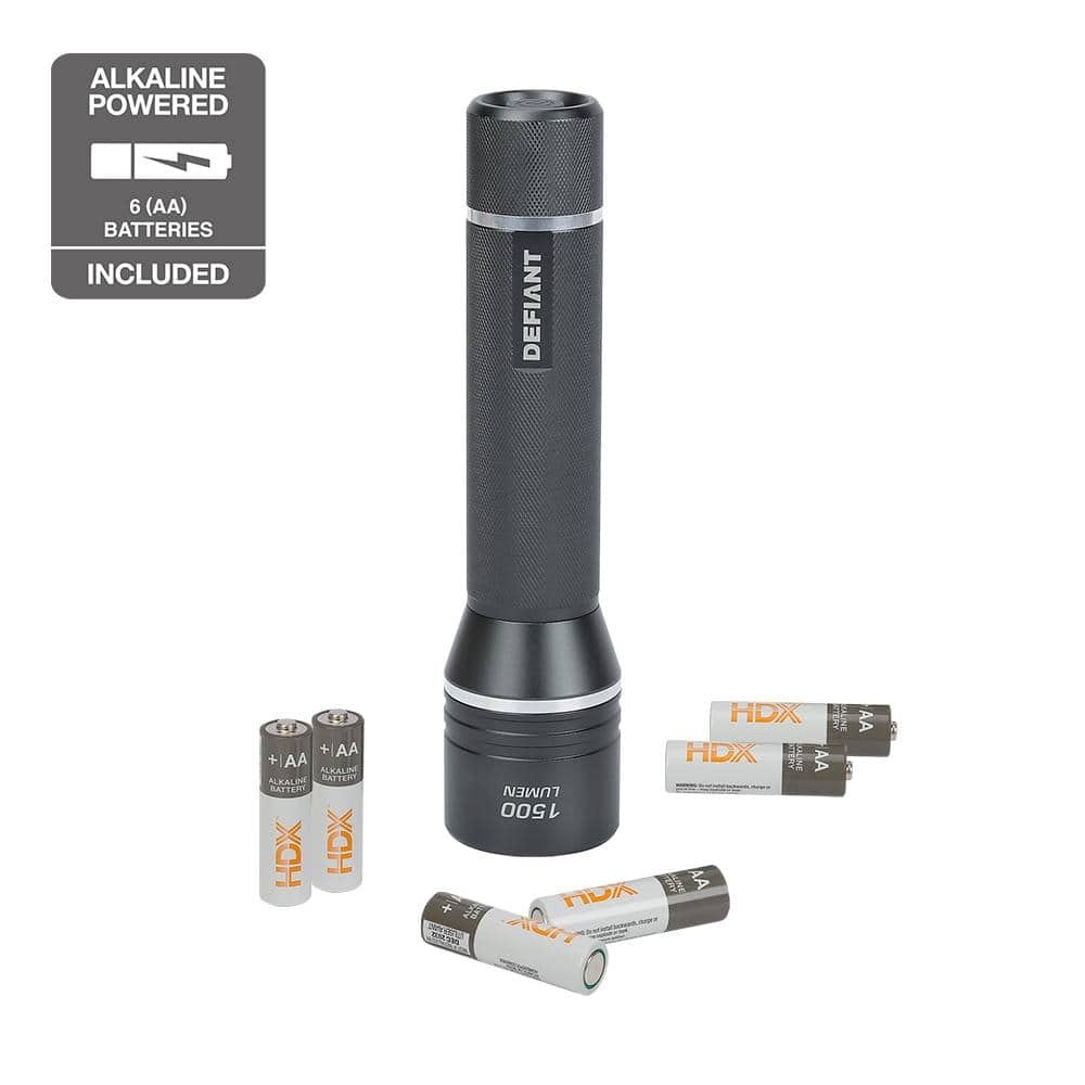 Defiant 1500 Lumens LED Slide-to-Focusing Aluminum Flashlight