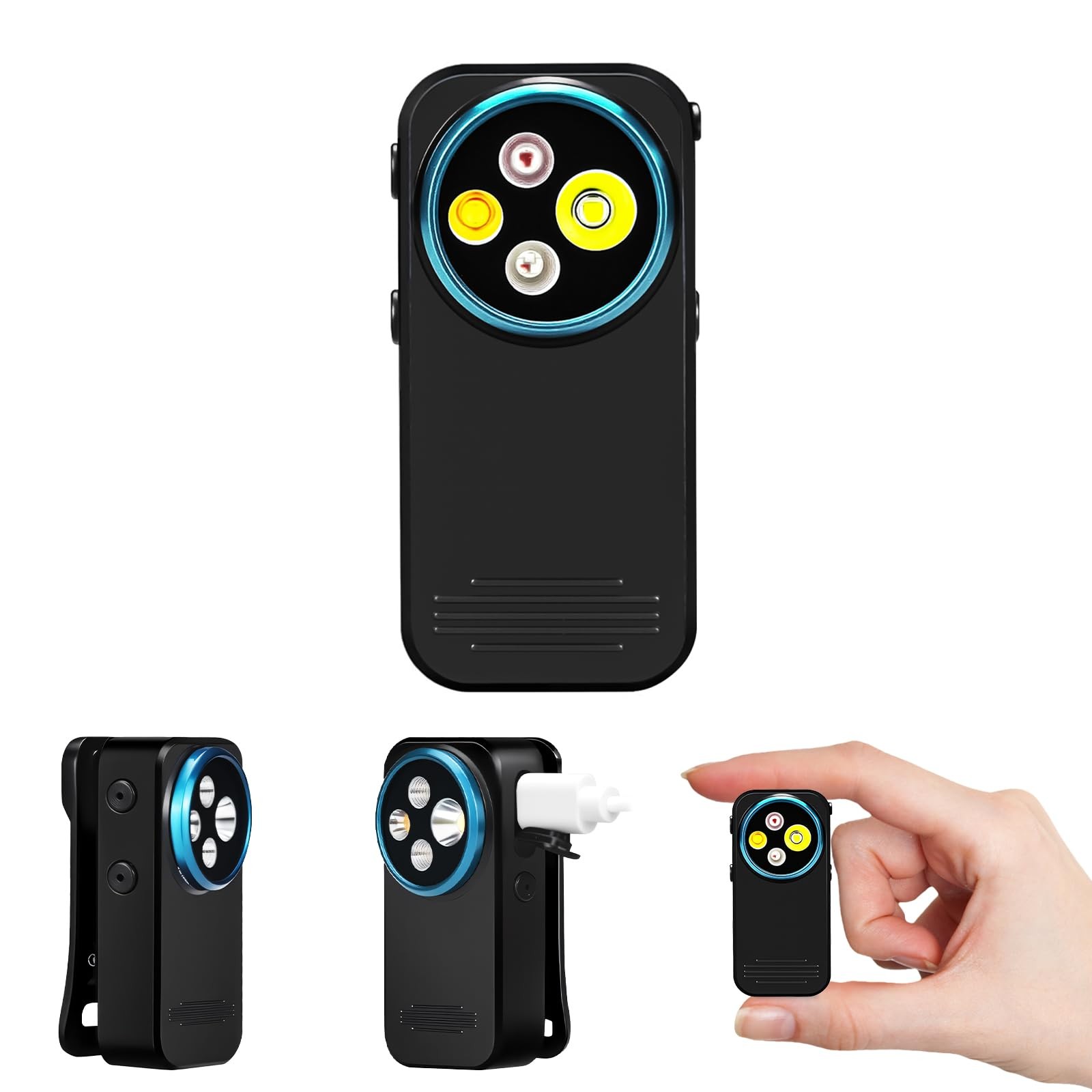 Upgraded EDC Flashlight Clip-on Light, 600 Lumens Rechargeable with Type-C Ch…