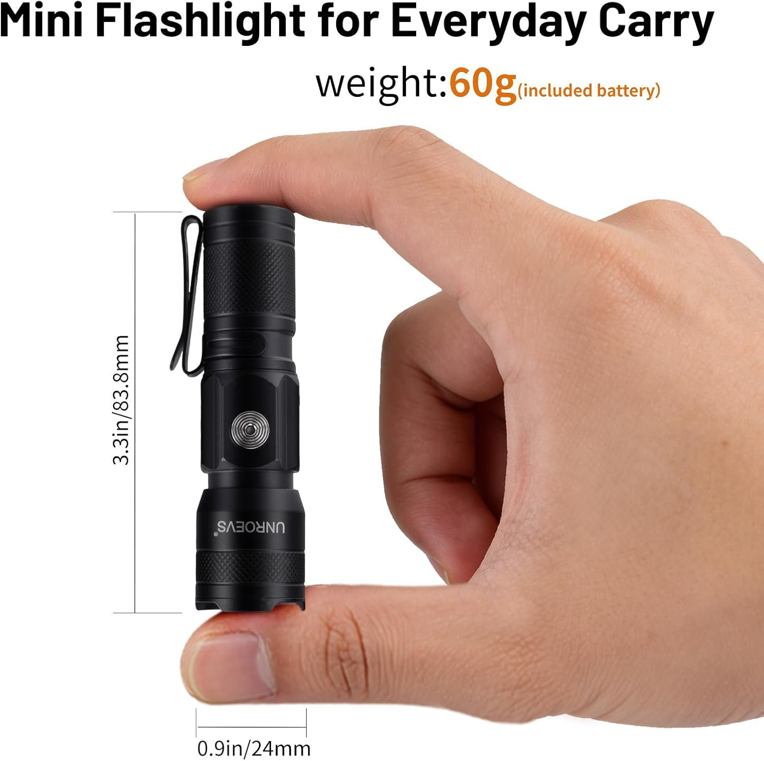 Pocket Flashlight Rechargeable with 1200 Lumens,Mini Small EDC Flashlights with