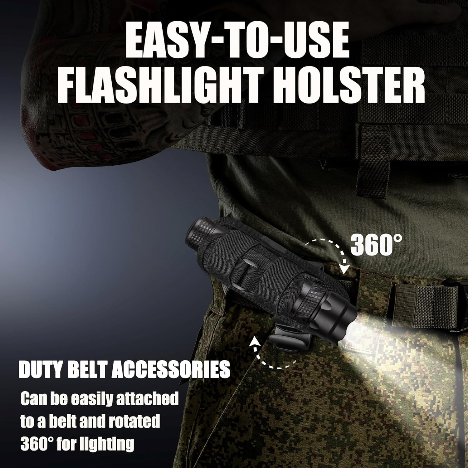 WF-502B Single Mode Flashlight with Holster,1000 Lumen Tactical