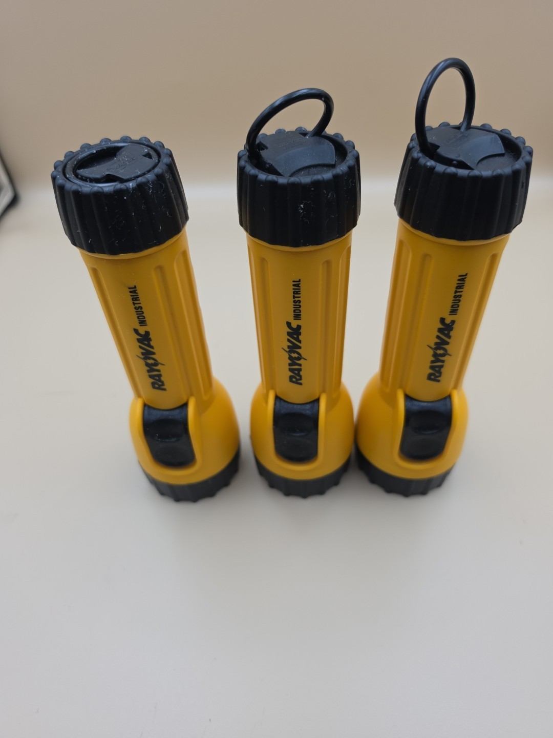 Lot of 3 Rayovac 2 D Cell Incandescent Industrial Flashlights