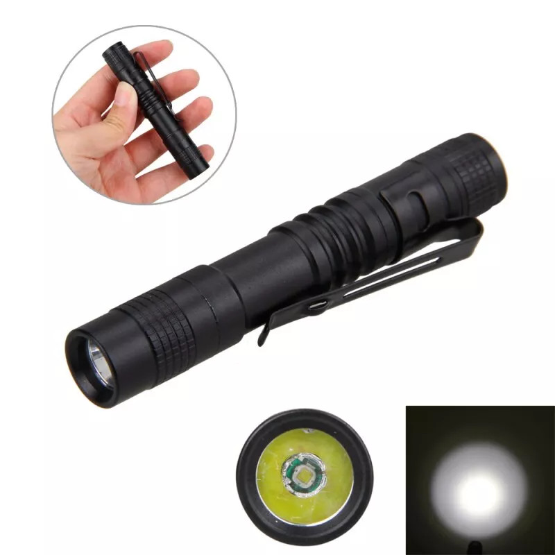 1/3x LED Mini Flashlight High-power High-lumen Tactical Pen Light with Clamp USA
