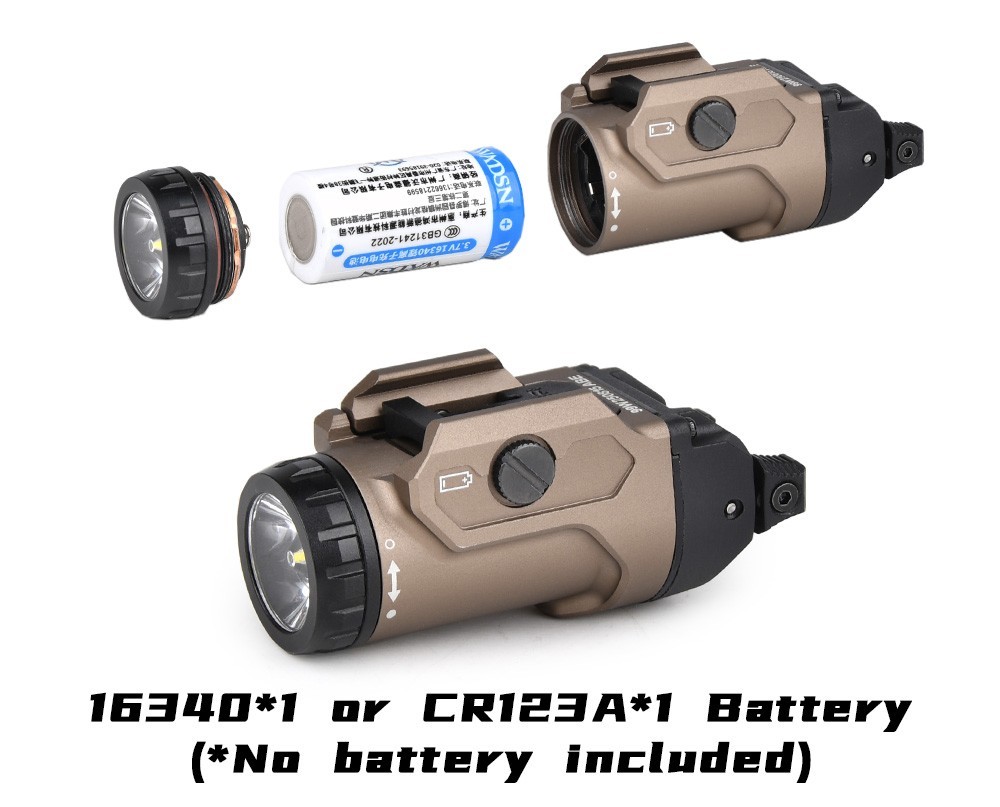 Tactical Mounted Light Metal LED Weapon Flashlight 400LM Pistol Light Strobe