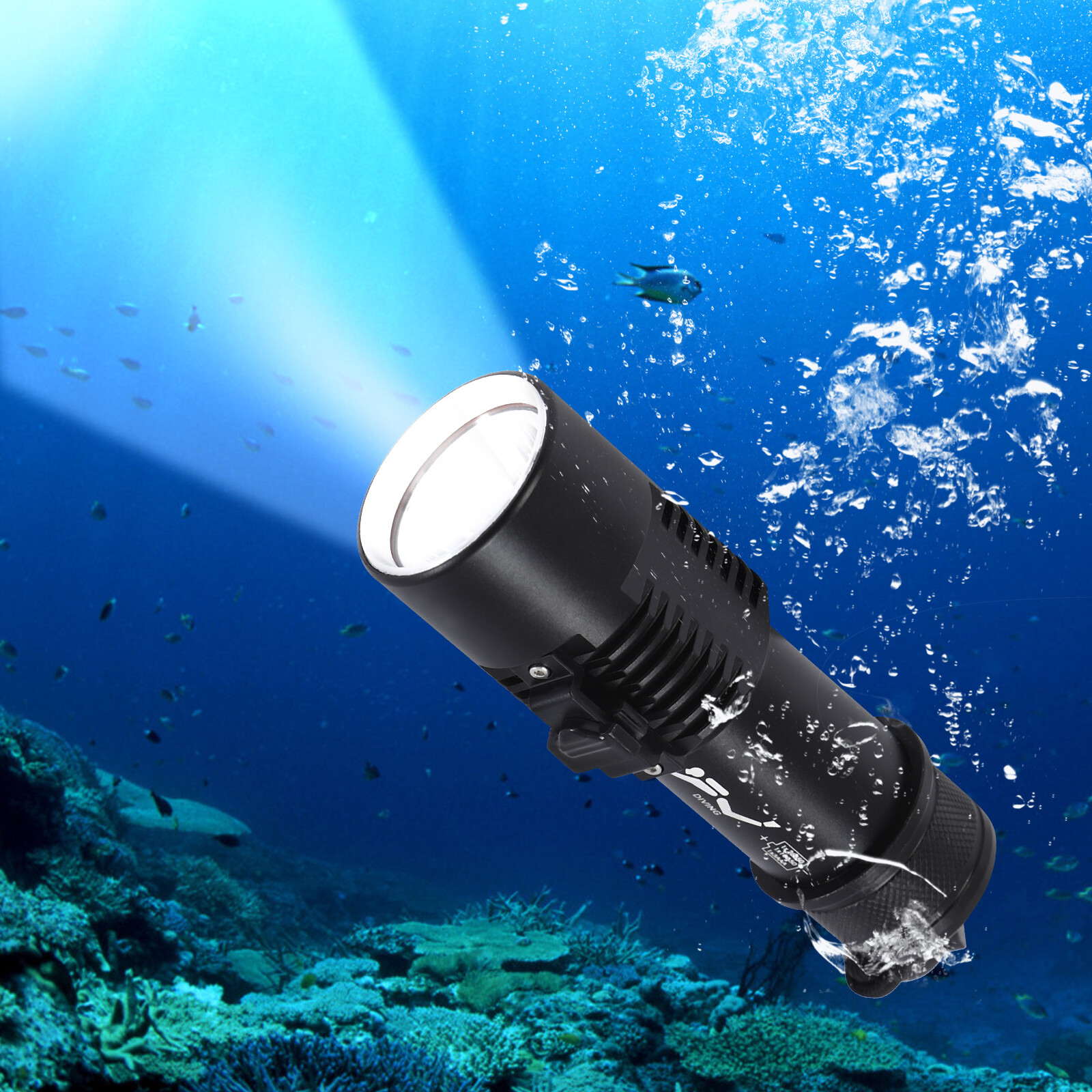 P70 LED Scuba Diving Flashlight Torch Light Lamp Underwater Waterproof Max 100m