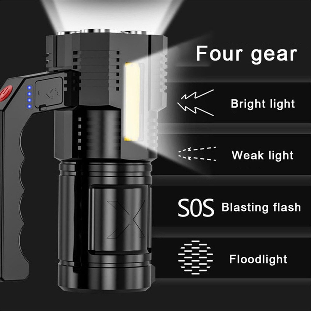 5000000 Lumen LED Tactical Flashlight Rechargeable Super Bright Powerful Torch