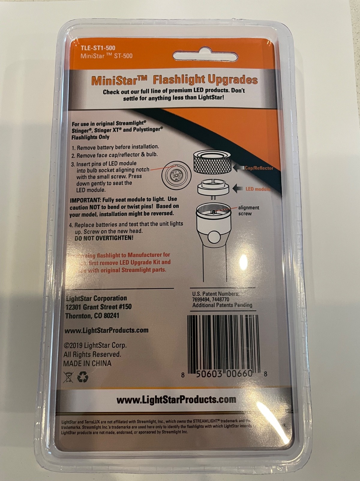 LIGHTSTAR LED Upgrade Kit for Stinger Flashlights – 500 ANSI Lumen TLE-ST1-500