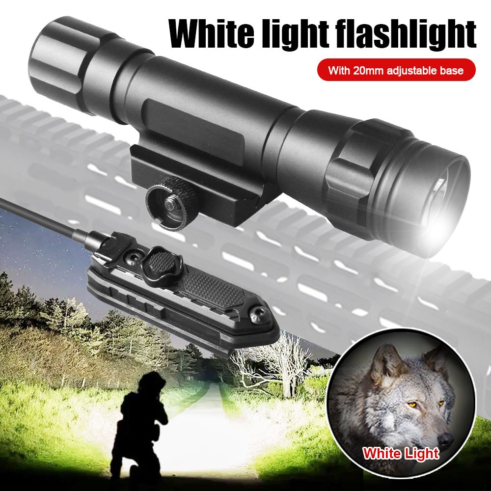1200 LUMENS Hunting LED Flashlight Torch Mounted Green/Red/White Light + Switch