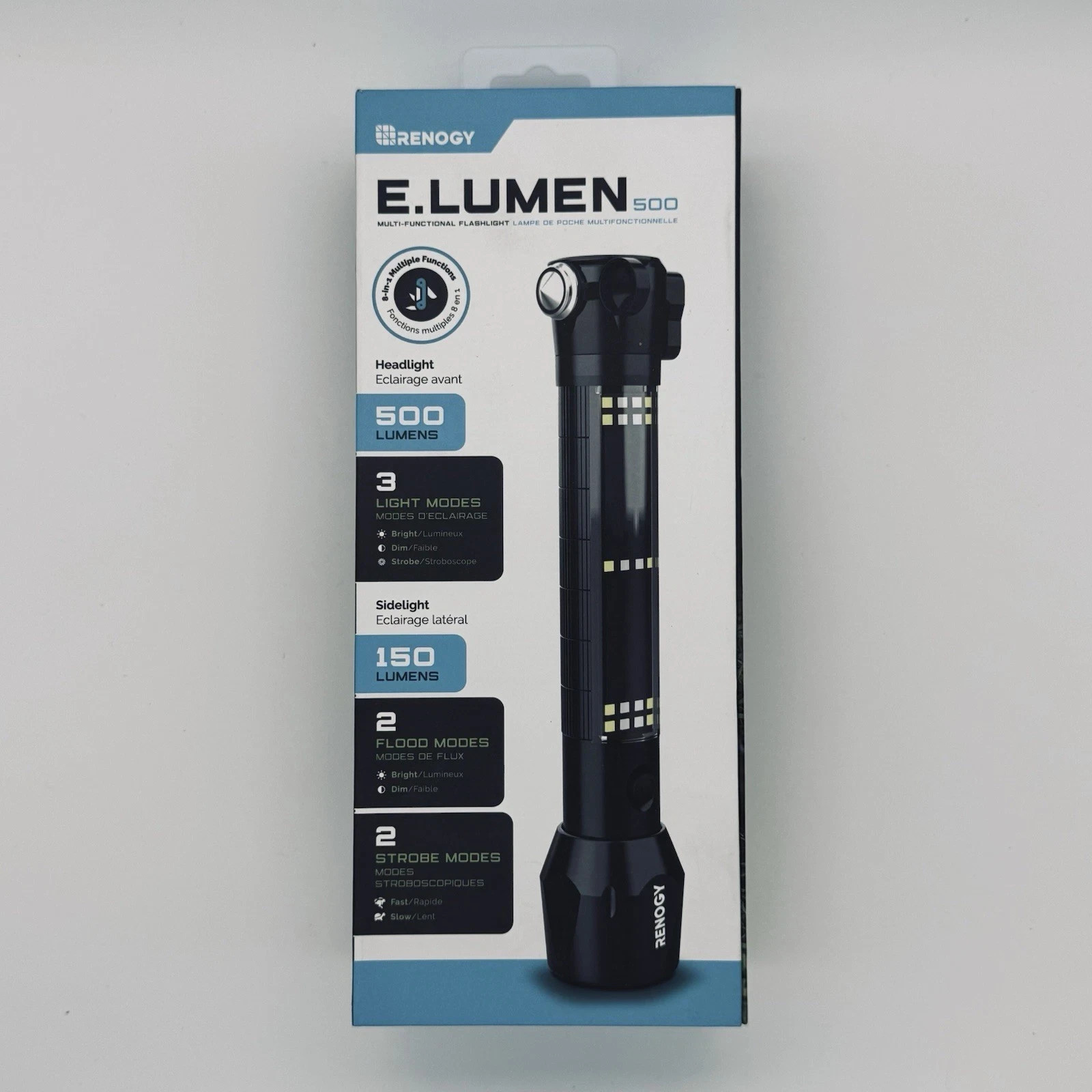 Renogy E.Lumen 500 Lumens 8-in-1 Multifunctional Flashlight Rechargeable & SOLAR