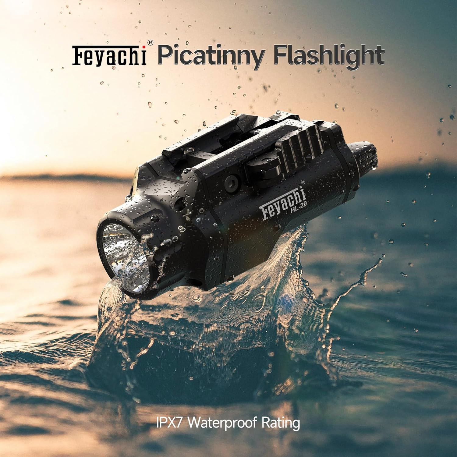 1500 Lumens Tactical Flashlight with Picatinny Rail Adapters, IPX7 Waterproof