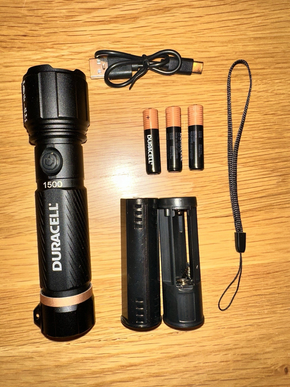 2 PACK Duracell Durabeam Ultra Hybrid LED Flashlight 1500 Lm Recharge Or Batt