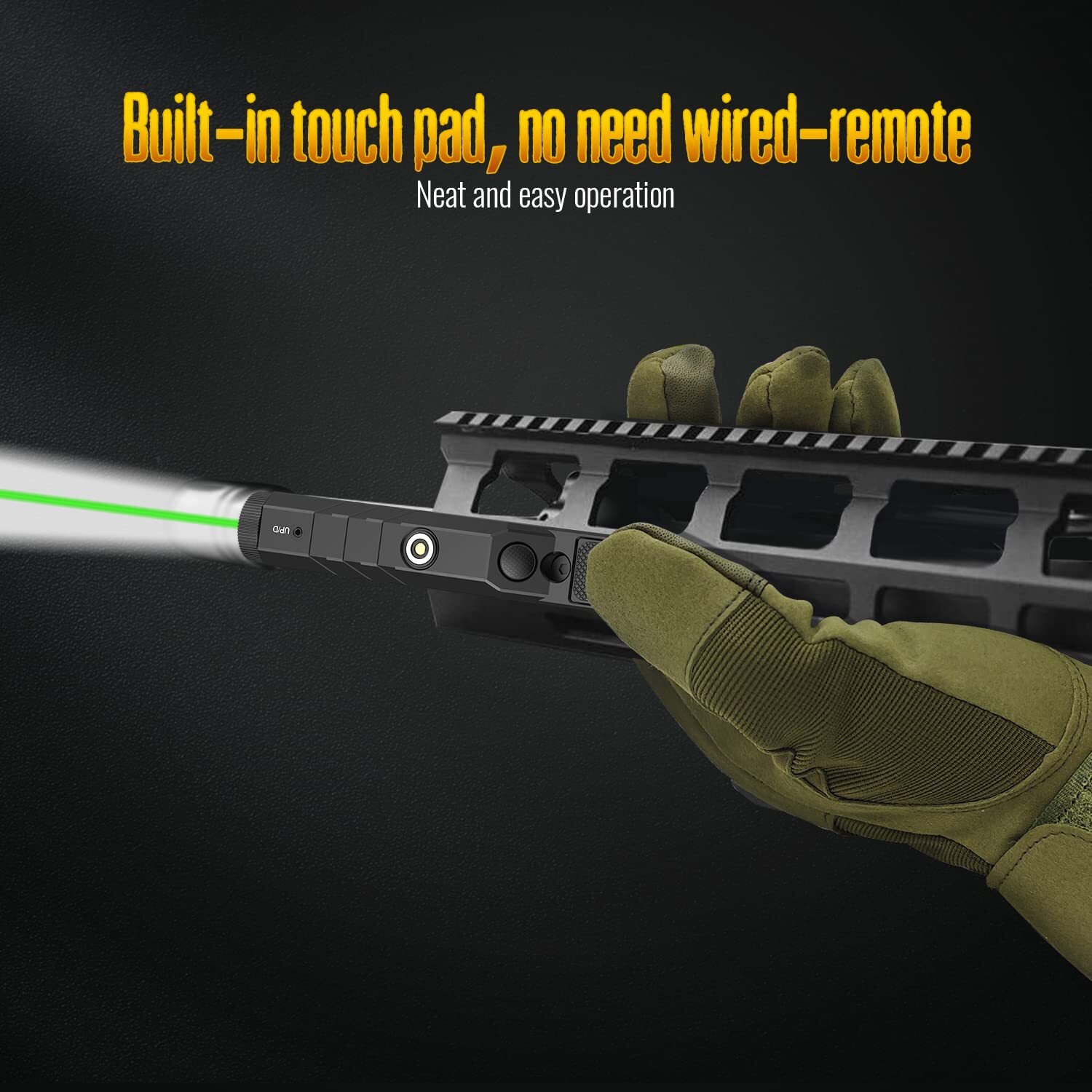 1600 Lumens Green Laser Light Combo for Rifles with Built-in Pressure Switch