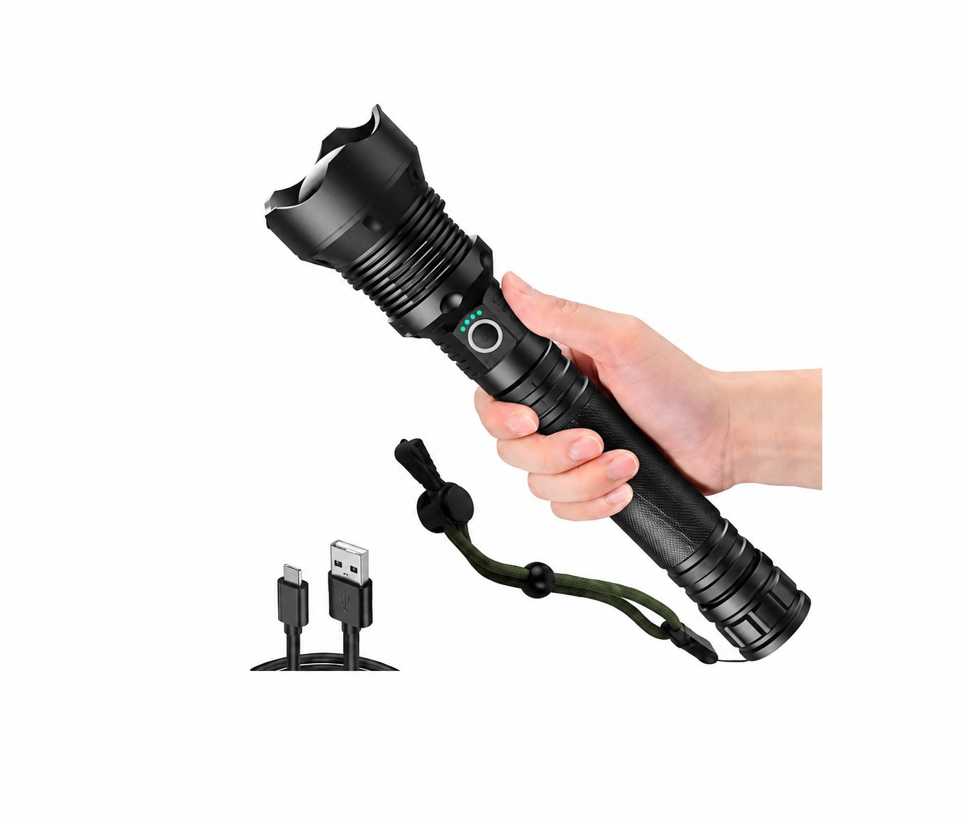 Rechargeable LED Flashlight 100000 Lumens Waterproof Zoomable 5 Modes