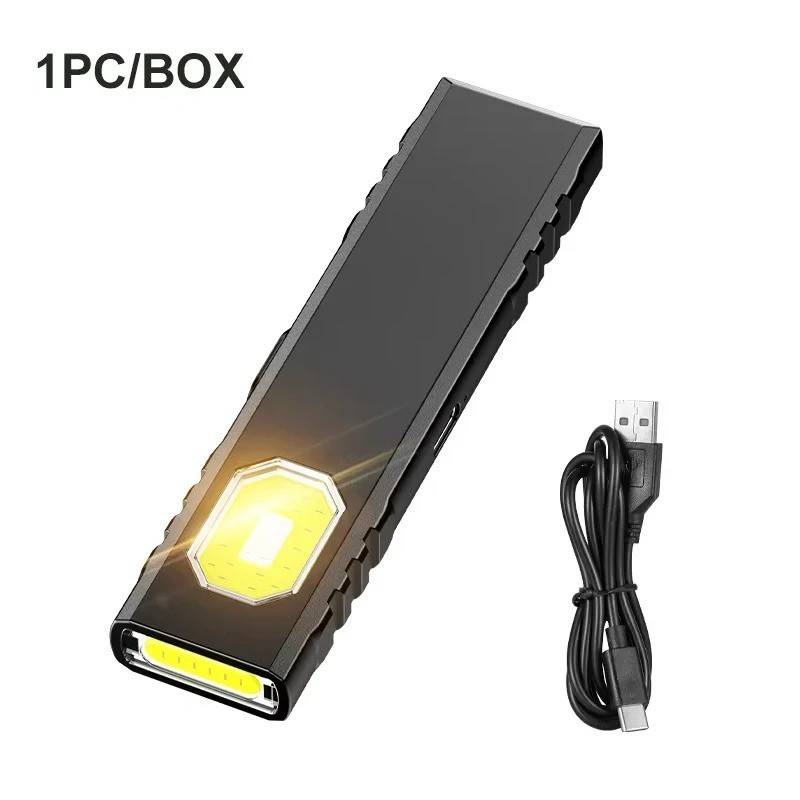 Magnetic EDC Flashlight 550LM Mini USB-C Work Light with Cap Clip & Warning LED.
