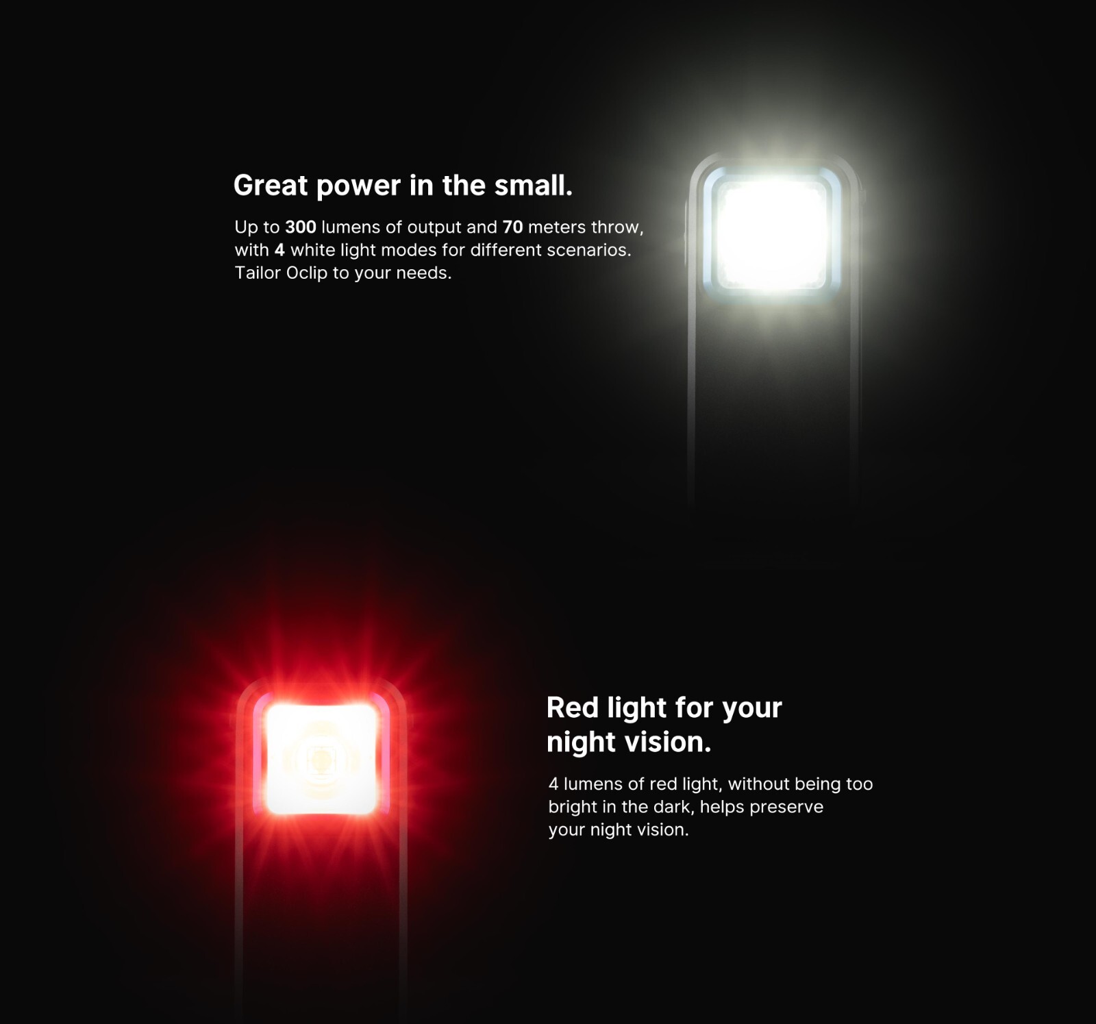 Olight Oclip Clip OD Green Light with White and Red Light, 300 Lumens, 70 Meters