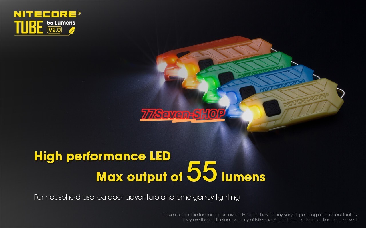 NITECORE TUBE V2.0 55 Lumen USB Rechargeable Keychain Flashlight (Transparent)