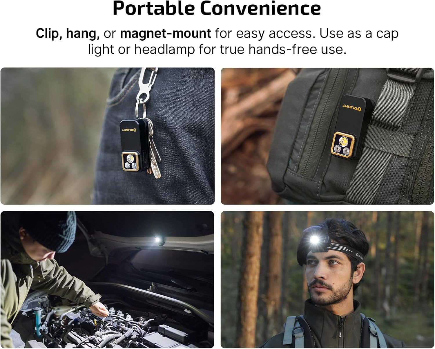 Oclip Pro S EDC Flashlight Clip-On Light, 600 Lumens Type-C Rechargeable with Wh