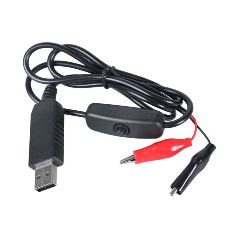 USB 5V to 1.5V Power Supply Clip Cable AA LR03 LR6 LR14 LR20 Battery Replace 1Pc