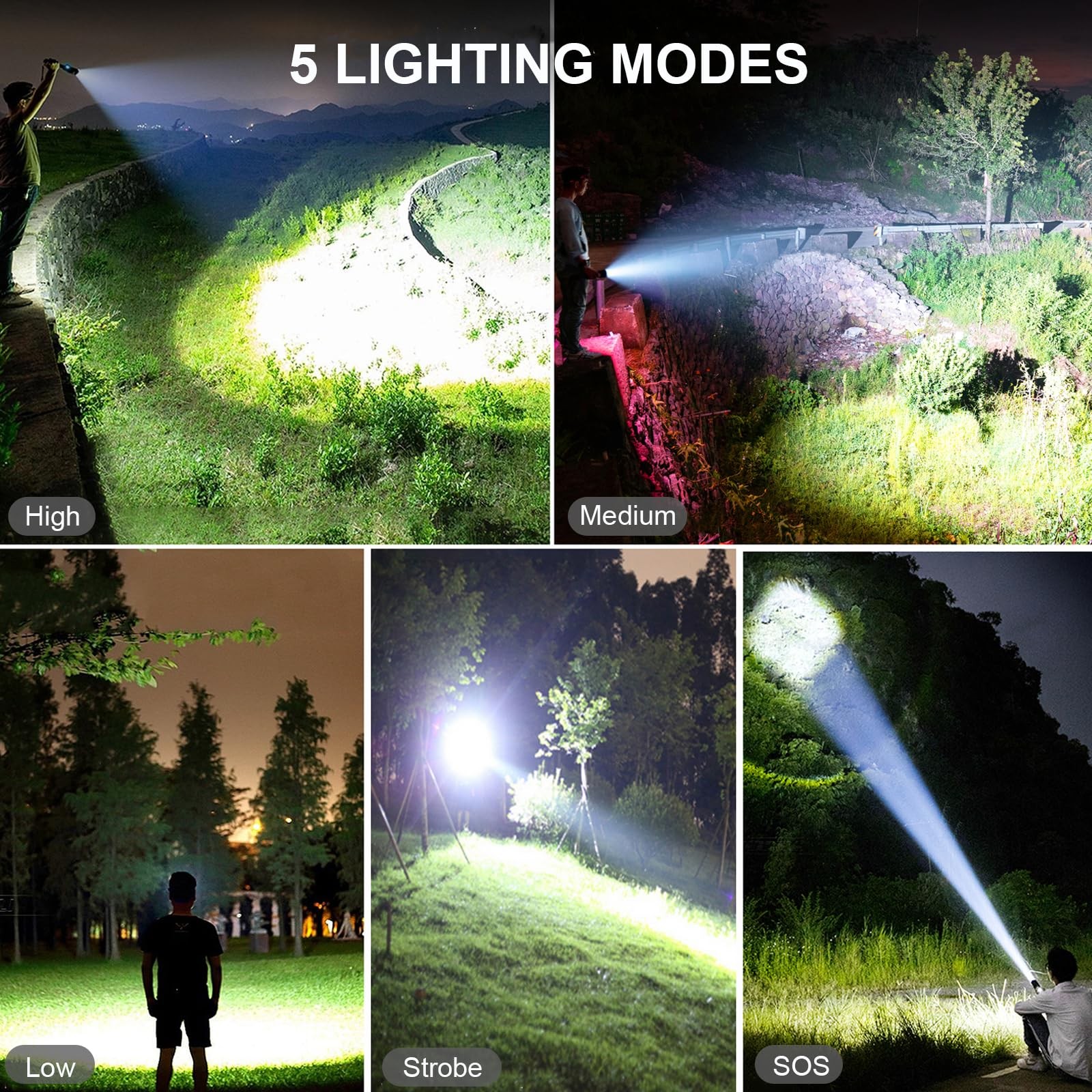 Rechargeable LED Flashlights High Lumens, 99,000 Lumens Super Bright Flashlig…