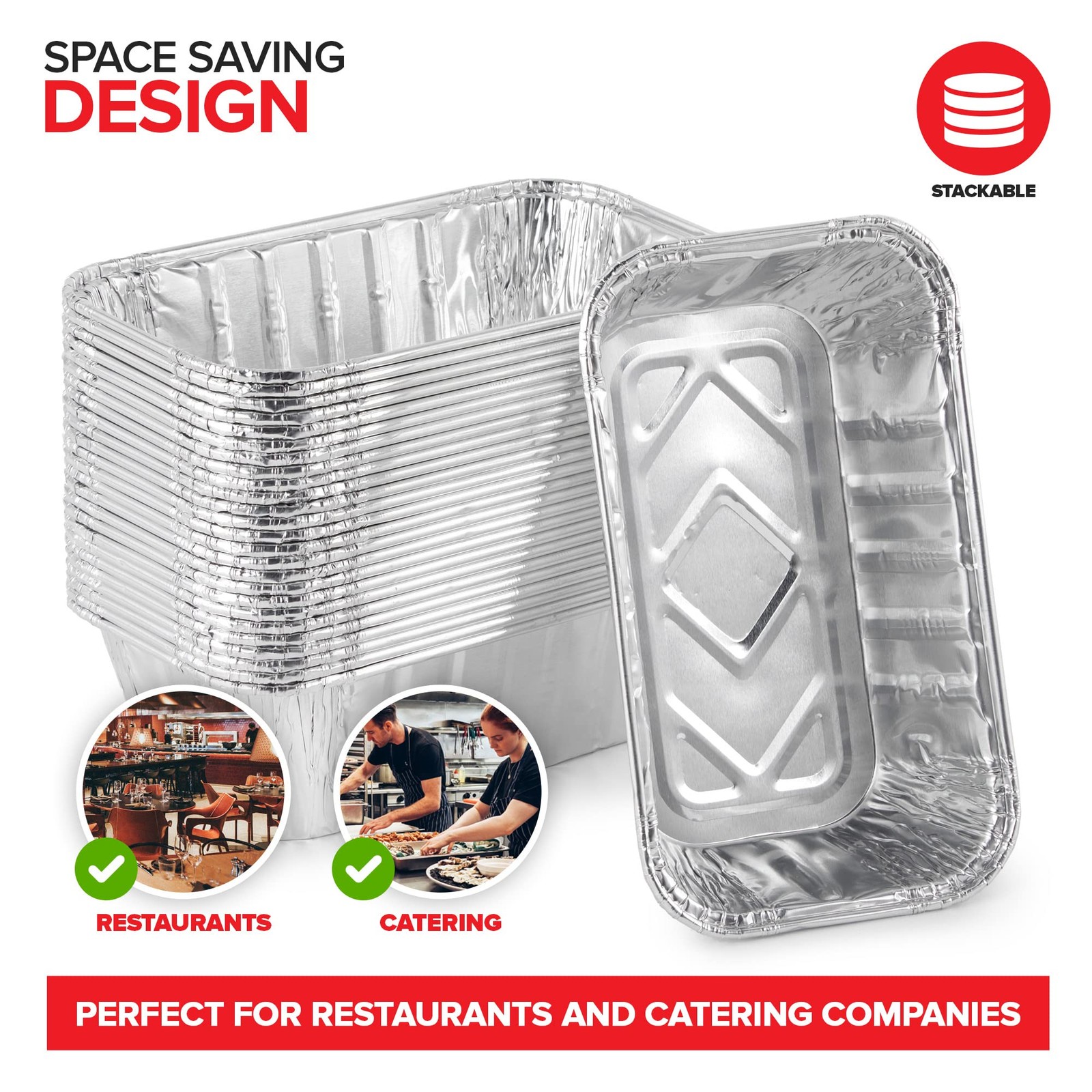 Stock Your Home 1 Lb Aluminum Foil Mini Loaf Pans (30 Pack) 30 Pack, Silver