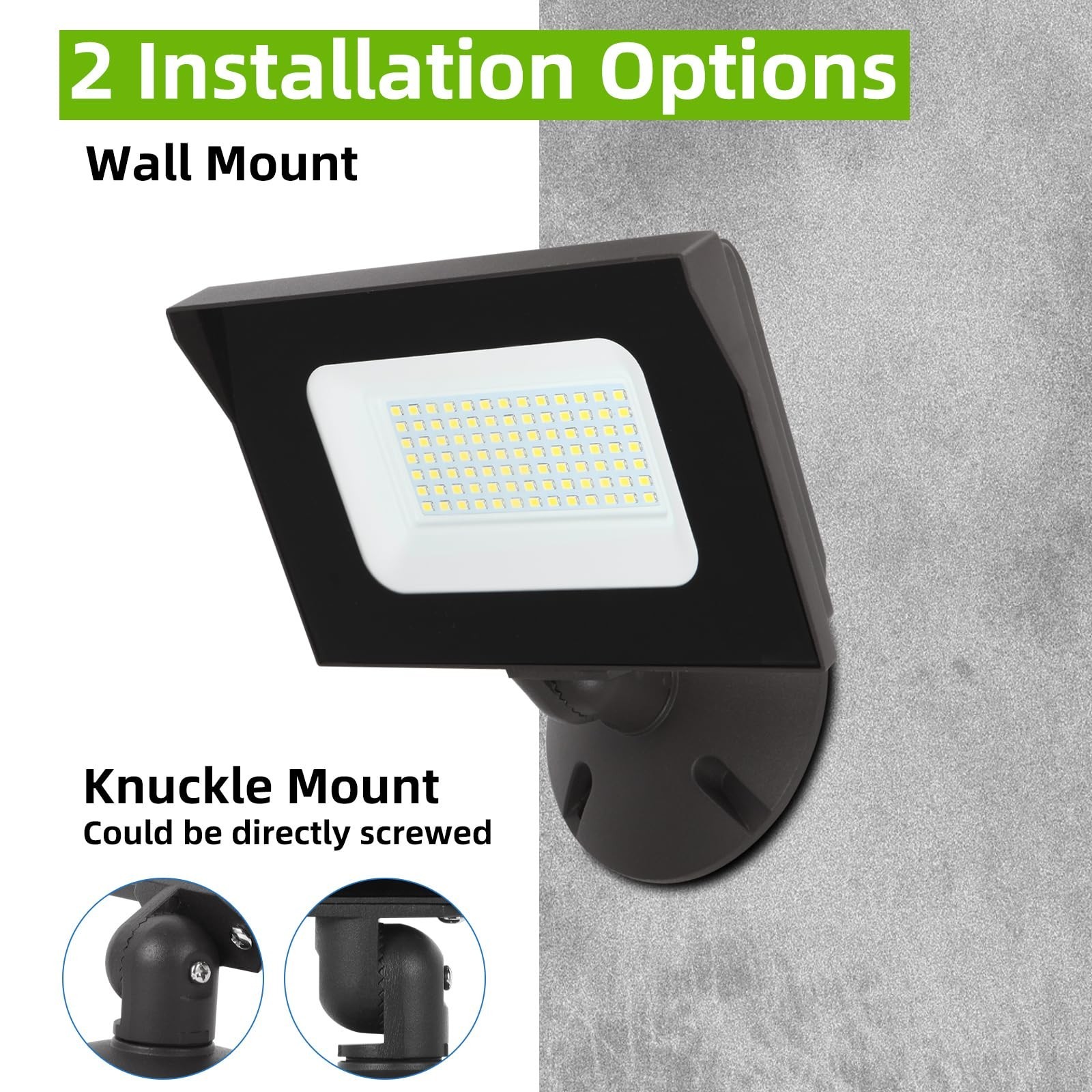 LED Flood Lights Outdoor, 60W With Knuckle, 7200LM IP65 Security Light With D…