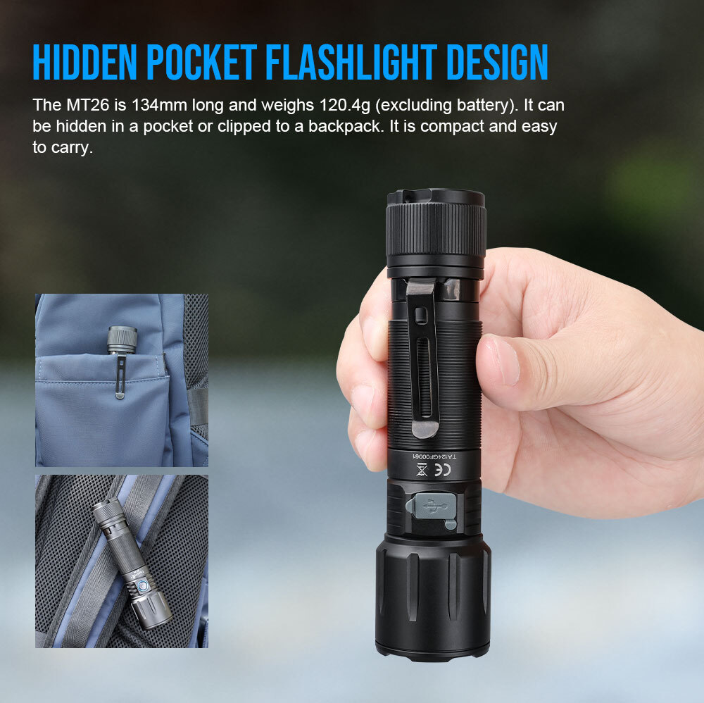 TrustFire 3300Lumen Type-C Rechargeable LED Flashlight Waterproof Magnet Torch U